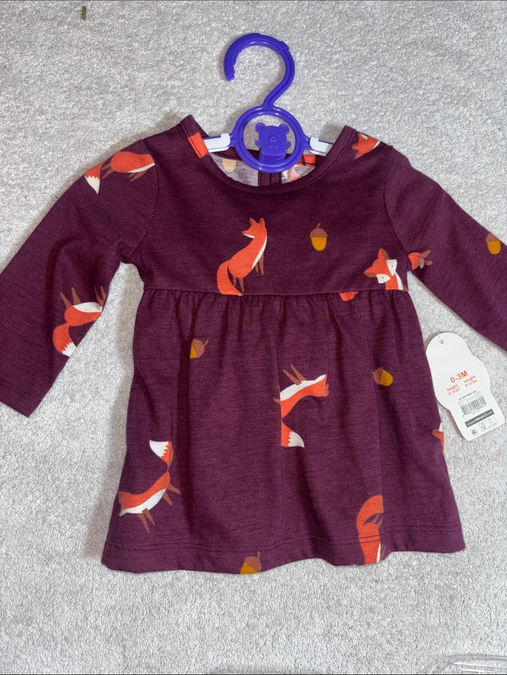 wonder nation Plum Long-Sleeve Top with Orange Fox Print